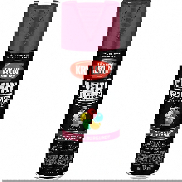 Acrylic Enamel Spray Paint: Burgundy, Gloss, 12 oz